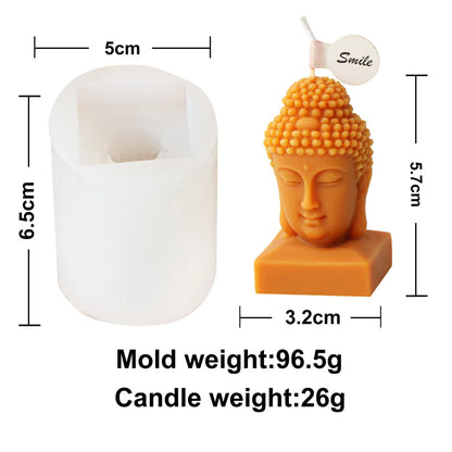 Buddha Silicone Candle Mold Church Buddha Incense Candle Plaster Decoration Mold Diy Church Candle making Supplies