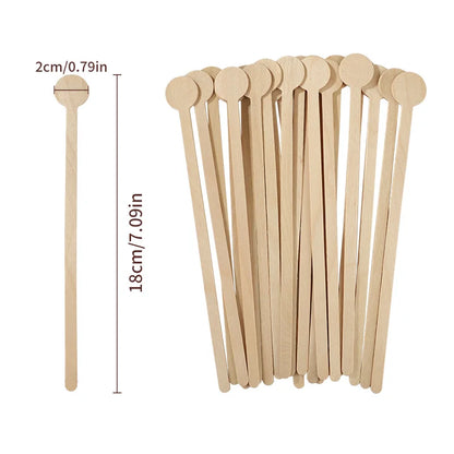 100pcs Round Disposable Wooden Coffee Stirrers Coffee Stirrer Sticks Stir Beverage Sticks Stir for Bar Cafe  or Home Use