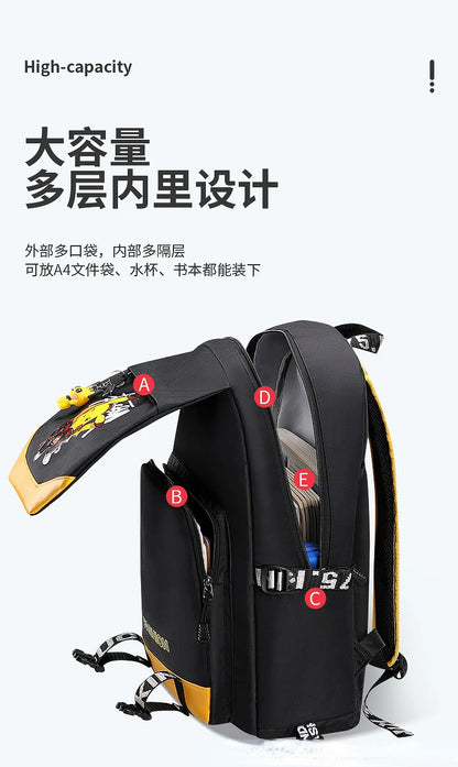 TAKARATOMY Backpack Trolley School Bag Pikachu School Bag Stationery Storage Backpack Multifunctional Travel Bag School Season