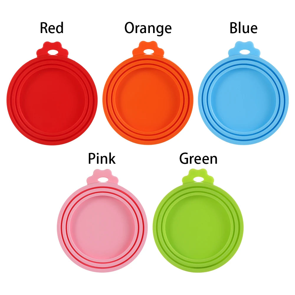 3In1 Silicone Reusable Soft Pet Seal Feed Cans Lid Keep Food Fresh Cover Flexible Storage Household Cup Glass Bottle With Spoon