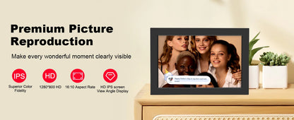 WiFi Digital Photo Frame 10.1 Inch 32GB Smart Digital Picture Frame with 1280x800 IPS HD Touch Screen Digital Frame Gift