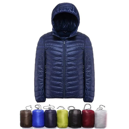 90% White Duck Down Hooded Jackets Warm Coat Parka Men Portable Outwear Mens Coat Autumn Winter Ultralight Thin Down Jacket