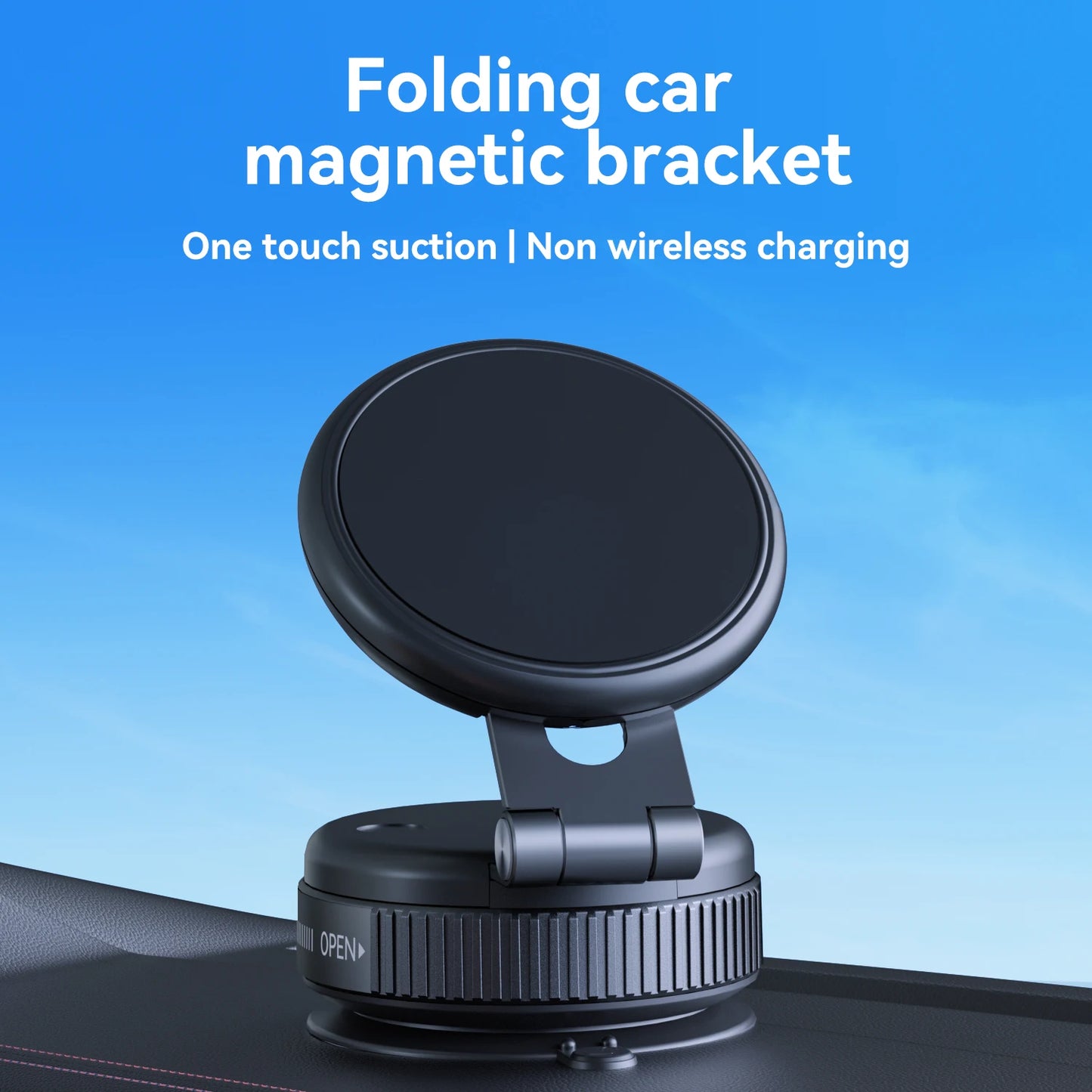 Foldable Magnetic Vacuum Phone Holder, Car Phone Holder Mount, Dashboard Magnetic Phone Holder, for Car, Mirror, Gym, Kitchen