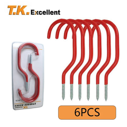 Bicycle Hanger Hooks Wall Mounted Screw-in Storage Hook Set Heavy Duty Hooks  For Garage Garden Tool