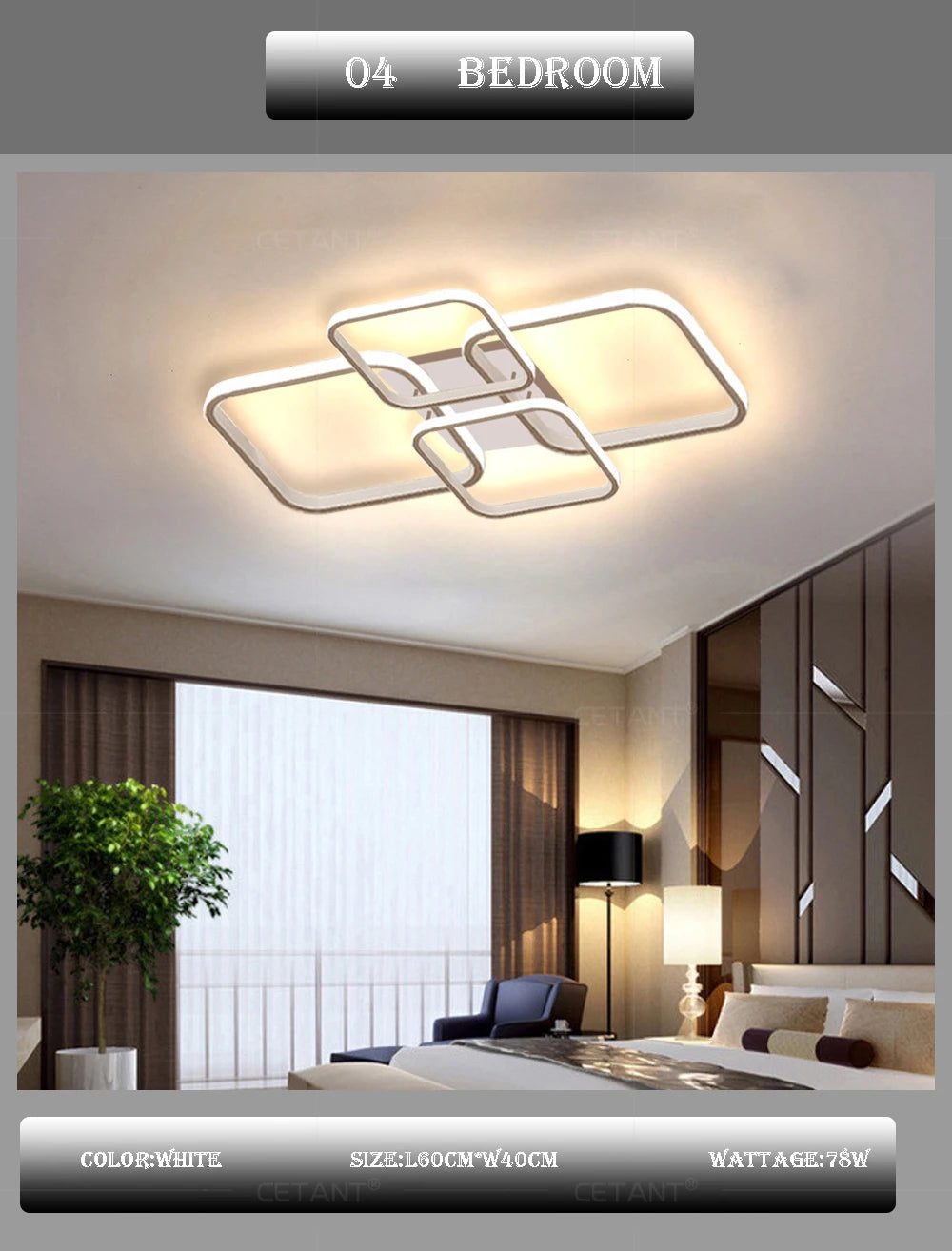 Modern LED Ceiling Light 4 Rings Black White Home Decor Lamp For Bedroom Living Room Restaurant Hotel Indoor Led Lighting Lustre