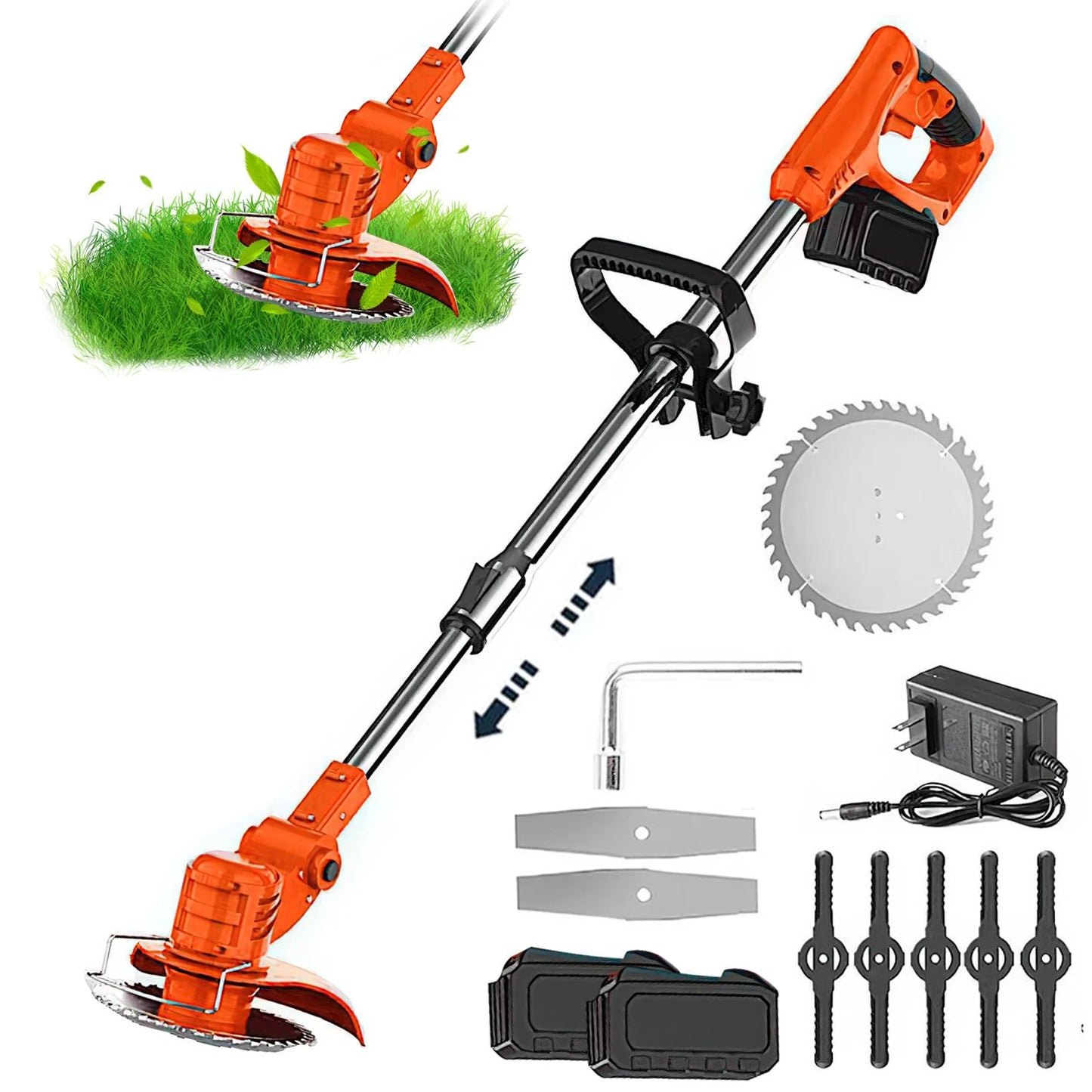 2025 new household garden electric lawn mower, lawn trimmer, automatic release rechargeable garden lawn trimmer