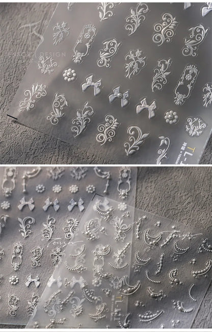 5Dquality pearl thread curtain nail art stickers French line decorative nail art stickers art slider decals nail art accessories