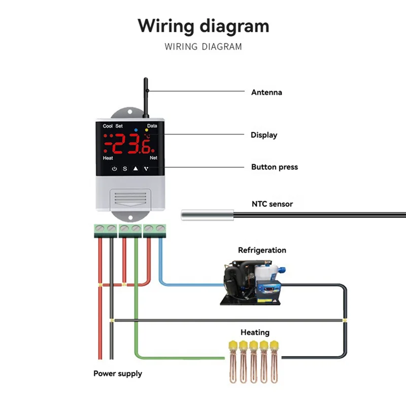 A99E-DTC1201 Smart Wifi Thermostat For Aquarium, AC 110V 220V With NTC Sensor And Mobile App Control For Home Automation