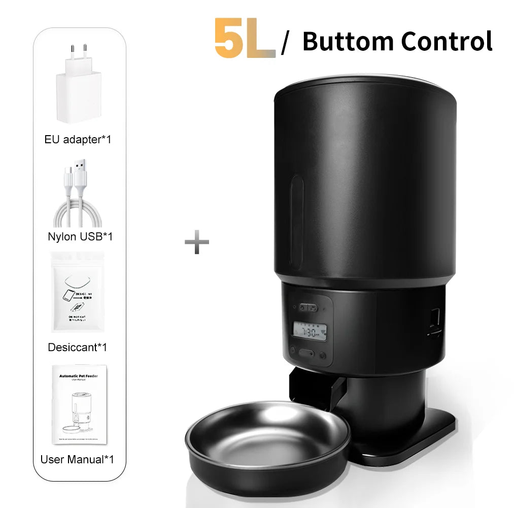 FURPIPI Automatic Pet Feeder 5L Smart Cat Food Kibble Dispenser Wi-Fi App Remote Control Auto Dog Feeder For Cat Pet Accessories