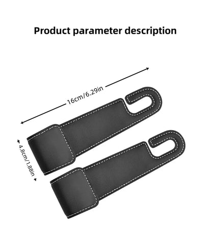 1pc car seat headrest hook, PU leather hook can hang storage box, wallet jacket, umbrella, grocery bag, internal accessories