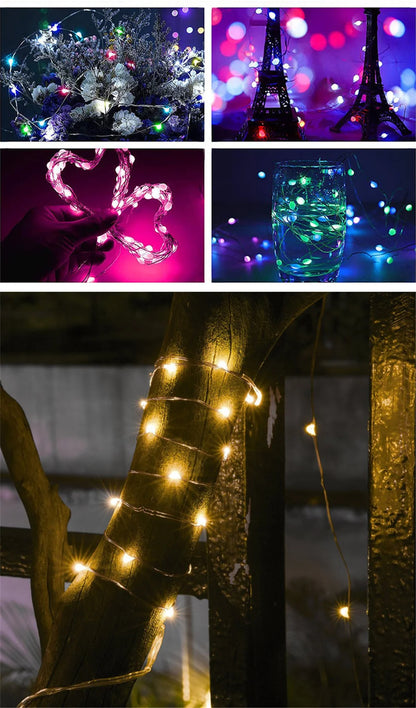Smart Christmas Light APP Control Fairy LED Garland 5M 10M Remote Bluetooth DIY Color Indoor Music Sync Outdoor USB String Light