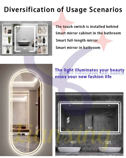 smart switch touch  Strip light controller  smart with anti fog LED dimmable smart  24W led driver switch mirror touch