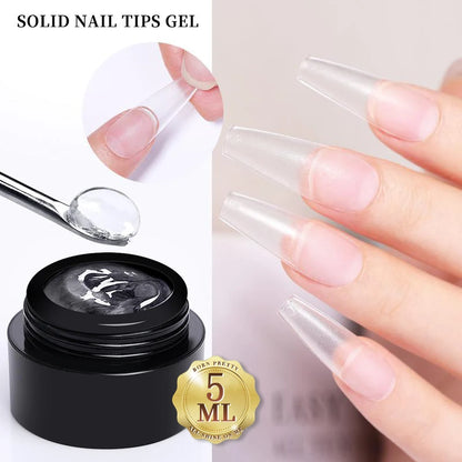 BORN PRETTY 15ml Clear Non Stick Hand Extension Gel Nail Polish for 3D Shaping Nail Art Solid Milky Jelly Hard Gel for Fake Nail