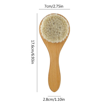 Baby Hair Brush Wooden Handle Baby Round Hair Brush Natural Soft Bristle Cradle Caps Brush for Toddler Newborn Infant A2UB