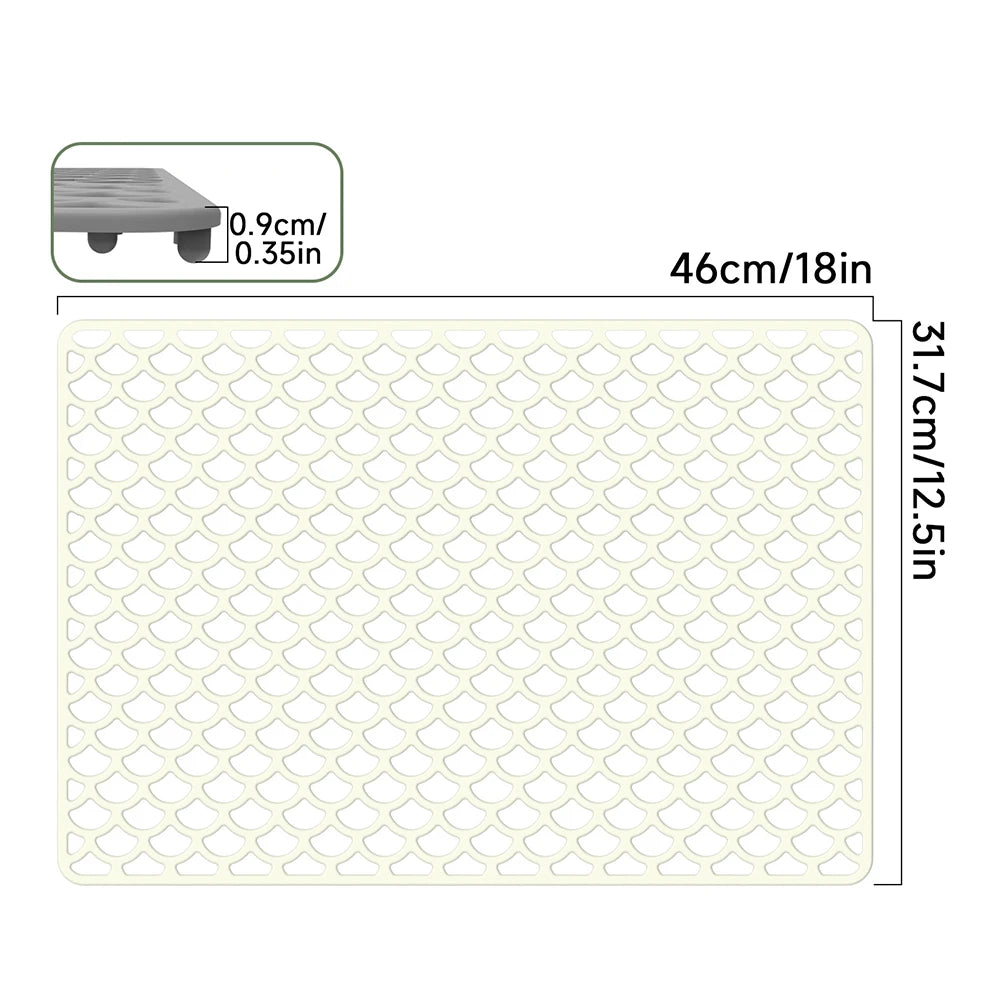Anti Slip Silicone Sink Mat Essential Kitchen Accessory for Protecting Dishes and Reducing Noise in Center Drain Sinks