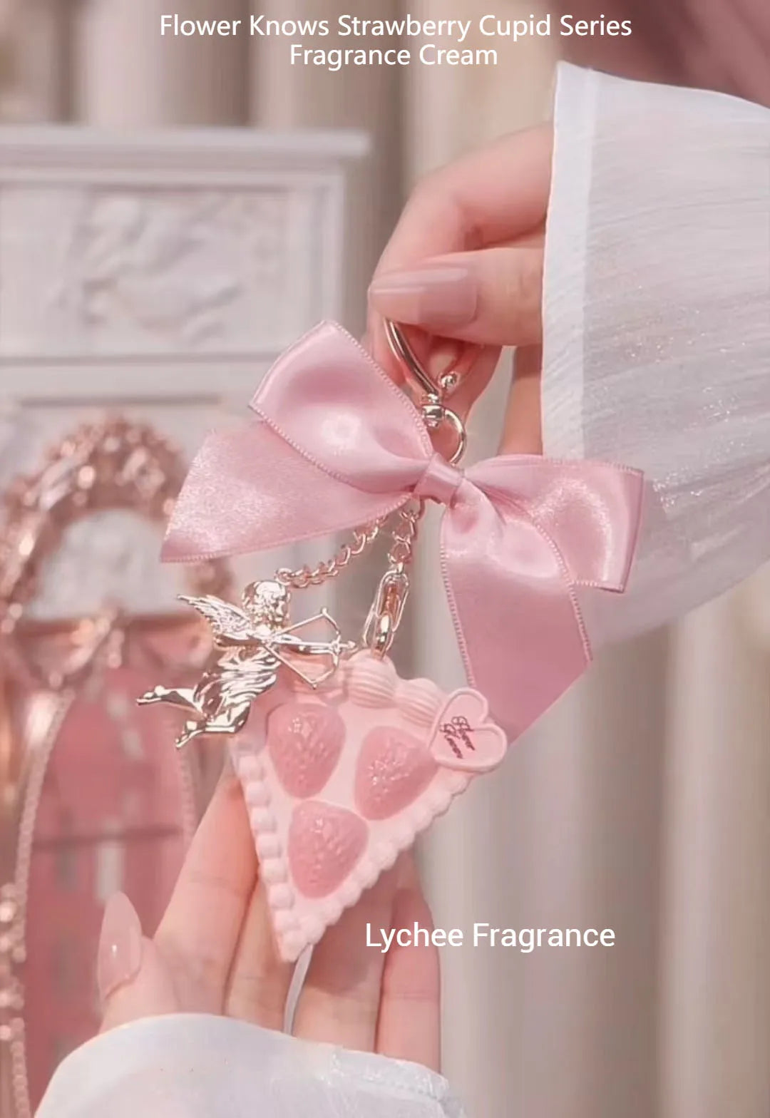 Flower Knows Strawberry Cupid Collection Solid Perfume Balm Pendant Perfumes Convenient On-the-Go