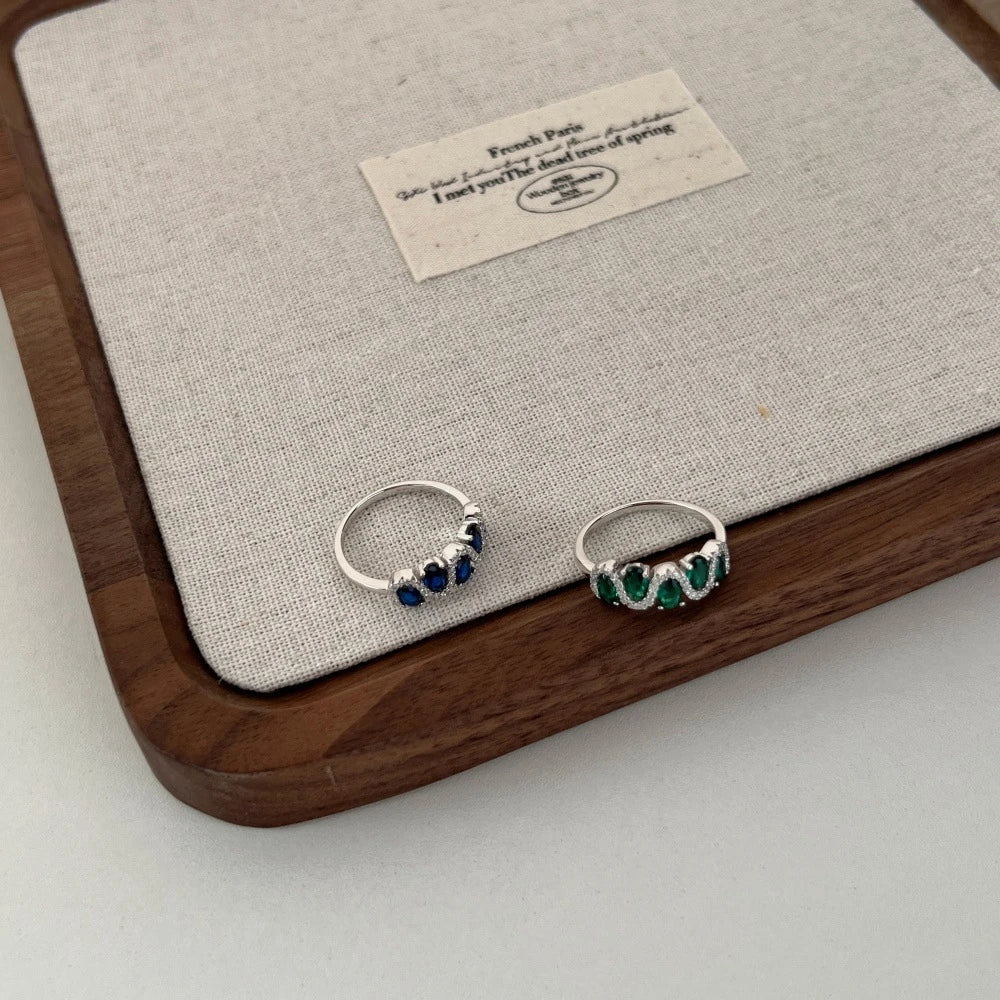 Wong Rain 100% 925 Sterling Silver 3*5 MM Oval Cut Sapphire Eemrald High Carbon Diamond Gemstone Ring For Women  Jewelry Band