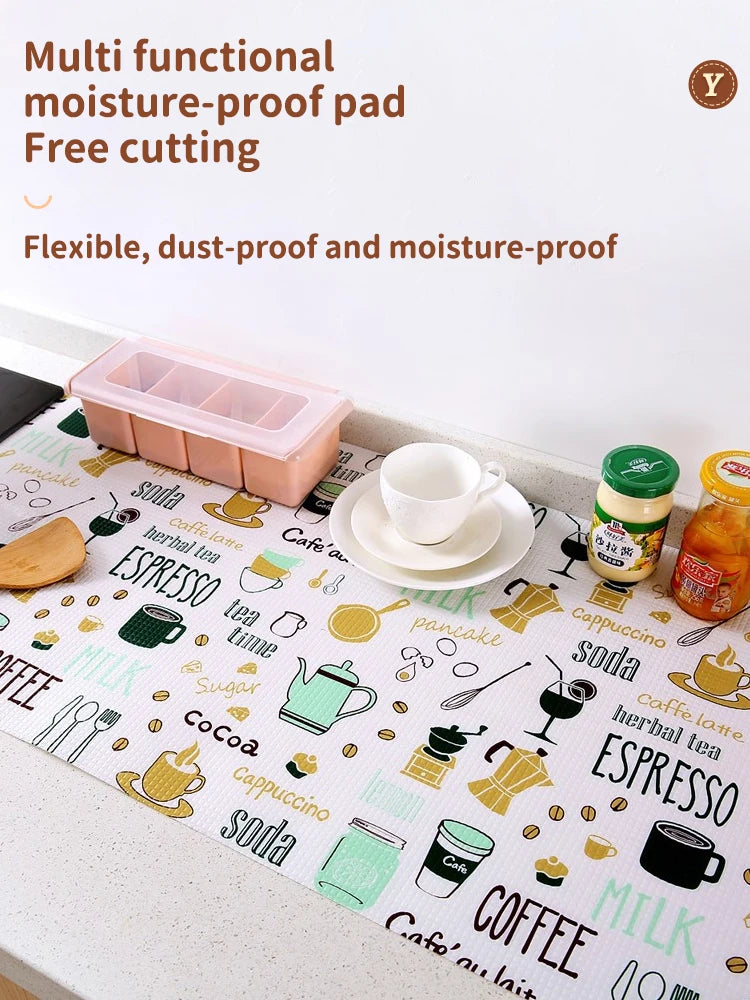 1 Roll Can Cut Table Mat Drawers Cabinet Shelf Liners Cartoon Cupboard Placemat Waterproof Oil Thickened Kitchen Stickers