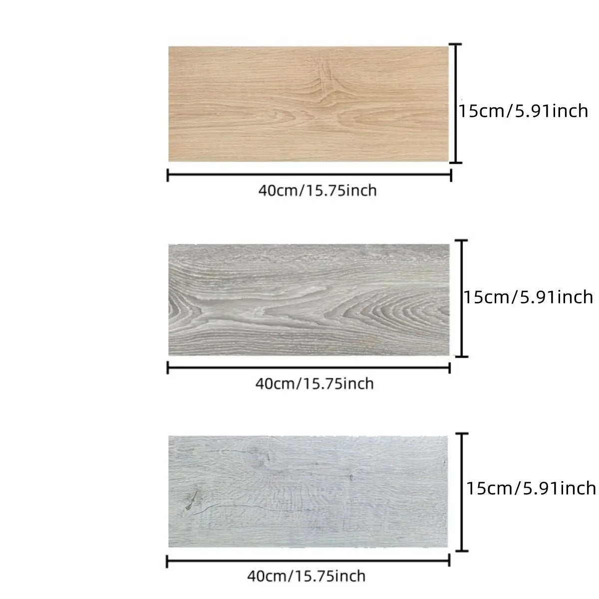 10PCS 40x15cm Thickened Self-adhesive Wood Grain Floor Wallpaper Bedroom Decoration Floor Stickers Home Decor Floor Wallpaper