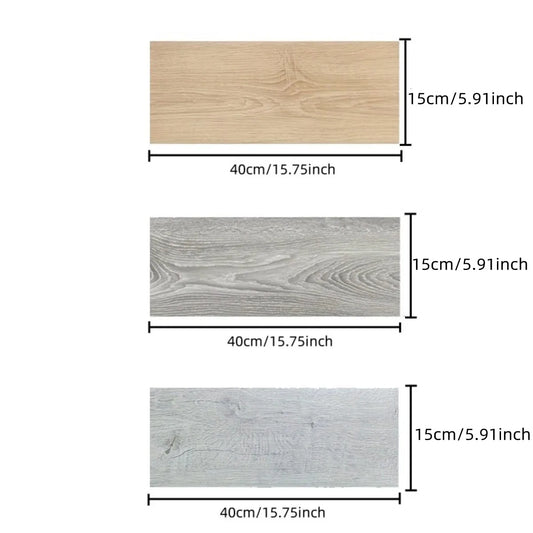 10PCS 40x15cm Thickened Self-adhesive Wood Grain Floor Wallpaper Bedroom Decoration Floor Stickers Home Decor Floor Wallpaper