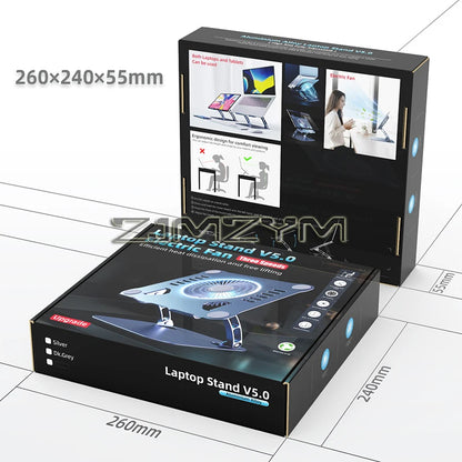 Aluminum Laptop Stand with Cooling Fan Ergonomic Notebook Foldable Cooler Laptop  Adjustable Aluminum Laptop Stand