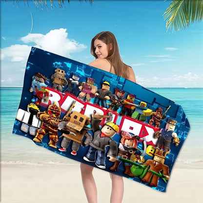 Game-R-Robloxs Beach Towel Colorful Bath Towels For Girl Microfiber Quick Dry Custom Sand Free Beach Yoga Spa Gym Pool