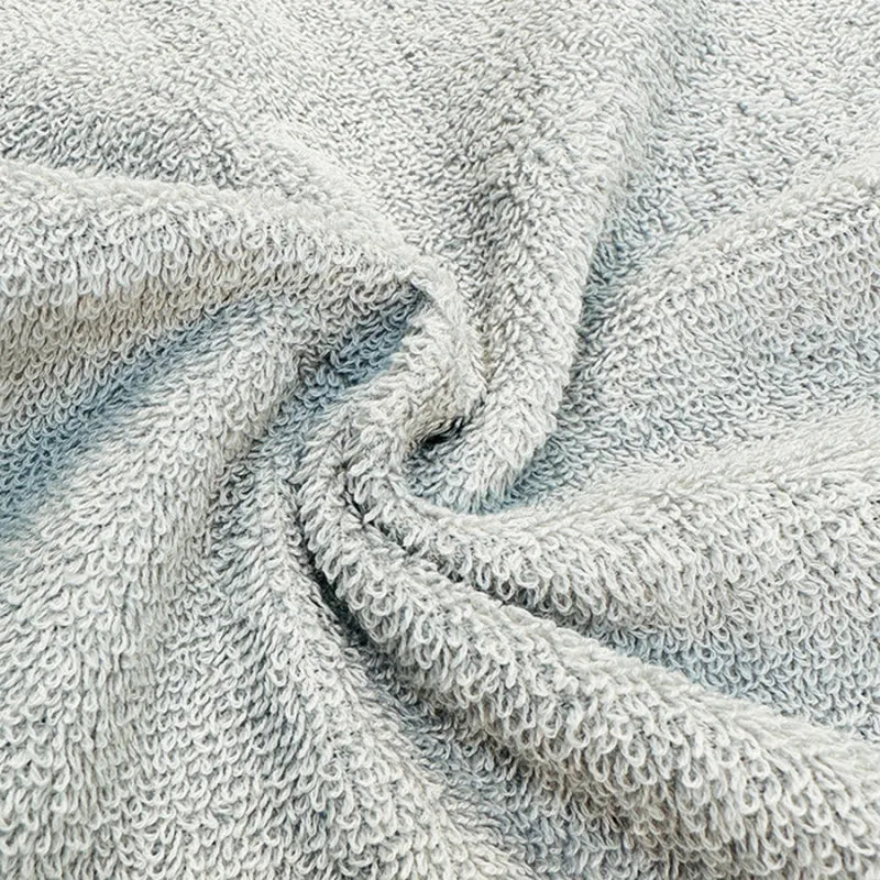 Towel Set 100%Cotton Terry Cloth Face+Bath+Hand Towels for Home Hotel Bath Room Adult Kids, 70*140cm Grey White Beach Towel