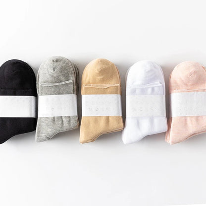 5 Pairs Diabetic Non Binding Socks for Women Pregnant Woman Elderly Long Socks Comfortable Breathable Black White Socks Women