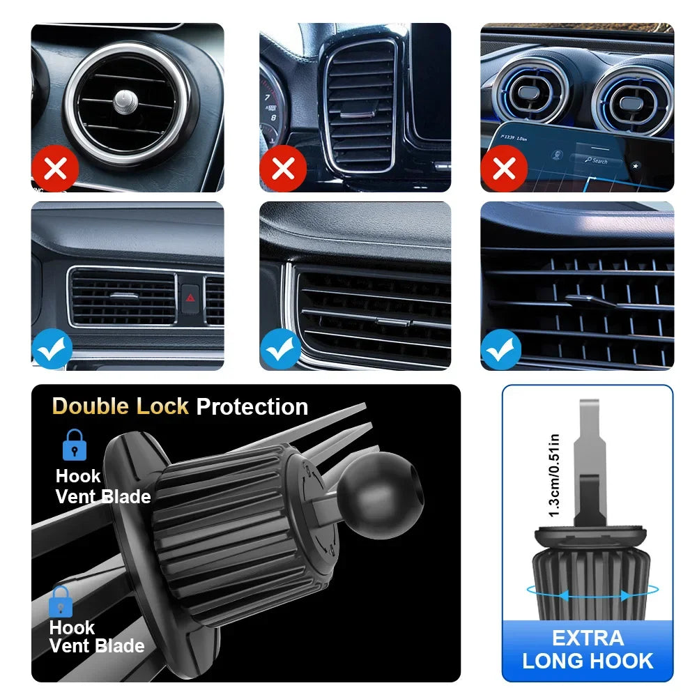 2 in 1 Car Air Vent Bracket Magnet Phone Holder Magnetic 2 Phone Mounts Car Smart Phone Holders Stands for Magsafe iPhone 16