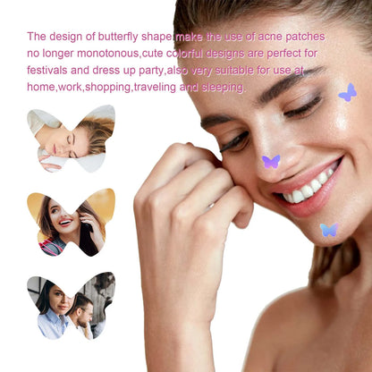 Pimple Patches for Face Cute Butterfly Shaped Acne Patches Hydrocolloid Cute Zit Stickers Parches Para Acne