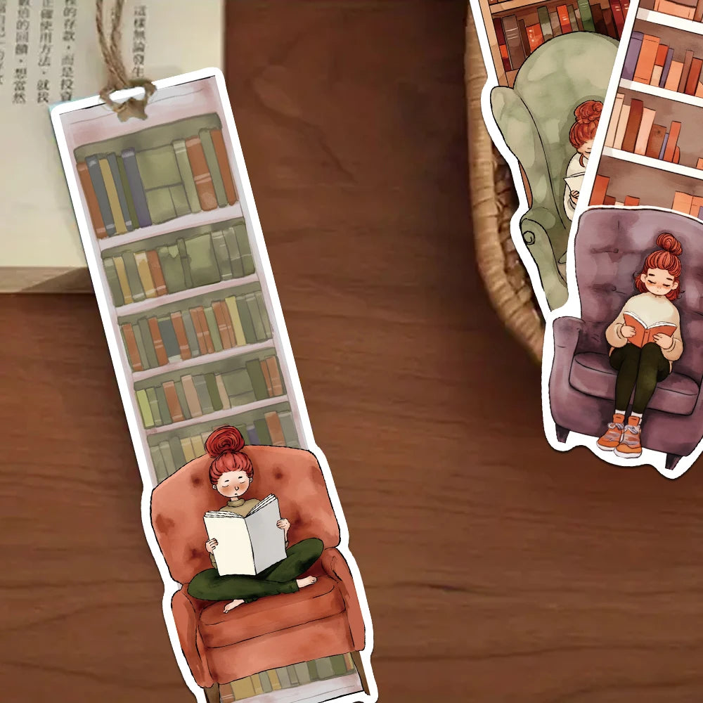30pcs Bookcase Reading Bookmarks Decoration Cards School Stationary Supplies DIY Aesthetic Bookmark Students Creative Gifts