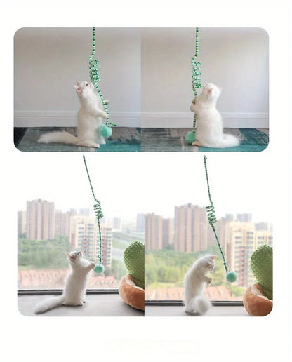 Interactive Cat Hanging  Simulation Cat  Funny Self-hey Interactive  for Kitten Playing Teaser Wand Toy Cat with bell