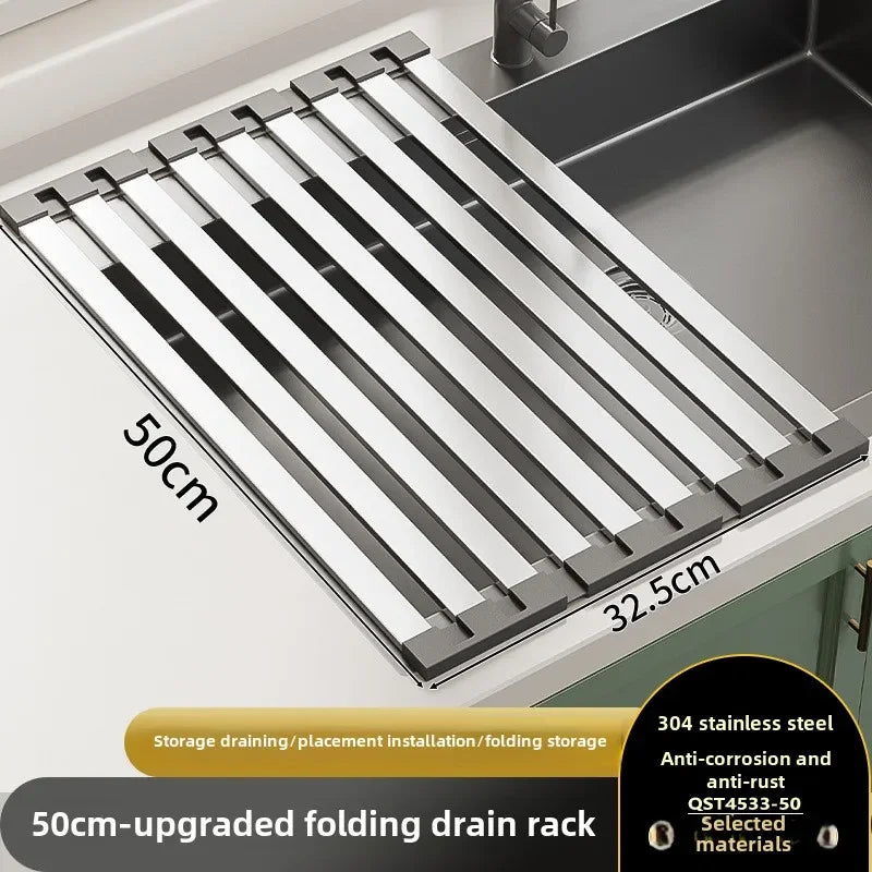 Roll up Dish Drying Rack Over The Sink for Kitchen Portable Aluminum Dish Rack Foldable Dish Drying Racks No rust No mildew New