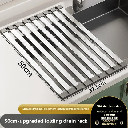 Roll up Dish Drying Rack Over The Sink for Kitchen Portable Aluminum Dish Rack Foldable Dish Drying Racks No rust No mildew New