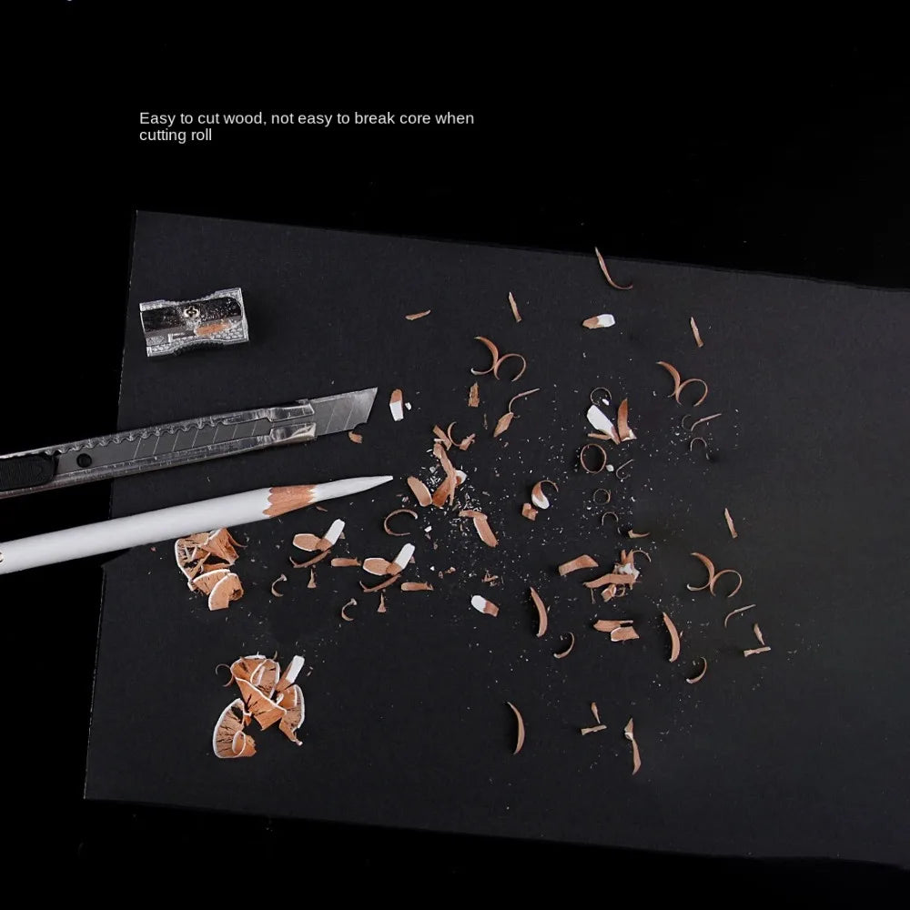 3Pcs Art Supplies Charcoal Pencils Set Drawing Pencil Soft/Medium/Hard Black White Charcoal Pencil