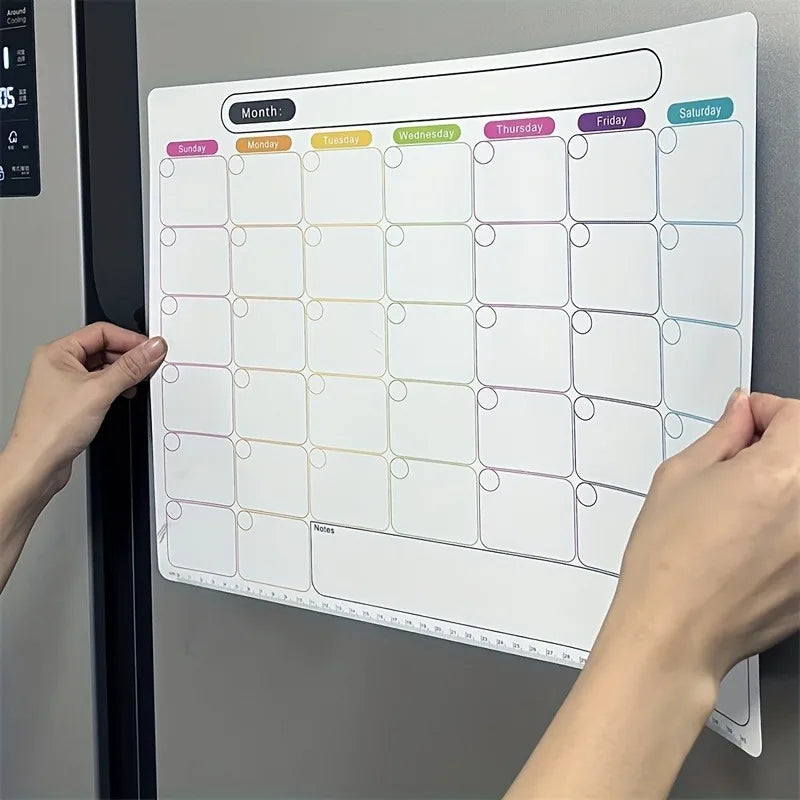 A Refrigerator Magnet ,Monthly And Weekly Planner, Magnetic Calendar Sticker, Soft Note Message Board