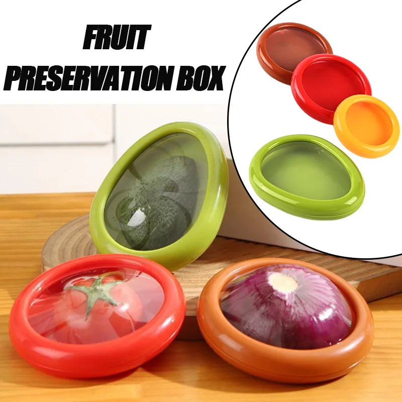 Reusable Food Saver Box Half Cut Fruit Fresh Retractable Film Storage Container Fruit Preservation Seal Cover Kitchen Tools