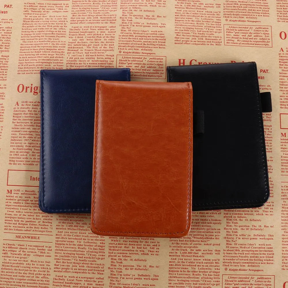 Stationery School Supplies Memo Pads Retro Leather Cover Small A7 Notebook Mini Notepad Pocket Planner Business Memos