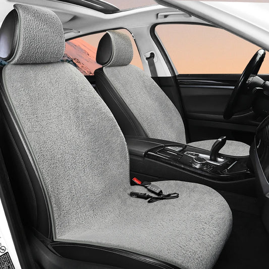 2023 New Car Heated Seat Cushion Made of Lamb Fleece Material, Comfortable and Warm, Suitable for Single Seat, Double Seat, and