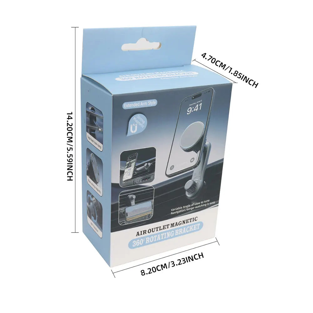 Magnetic Car Phone Holder with Hook Air Outlet Mobile Phone Holder Stand 360° Rotate Magnet Mount Bracket In Car For iPhone Xiao