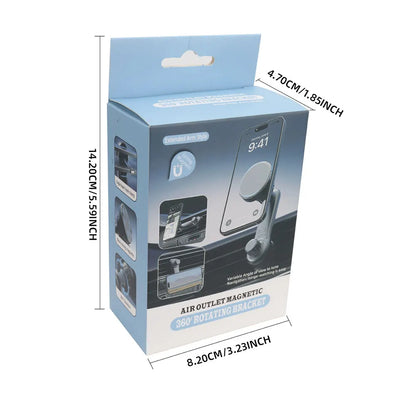 Magnetic Car Phone Holder with Hook Air Outlet Mobile Phone Holder Stand 360° Rotate Magnet Mount Bracket In Car For iPhone Xiao