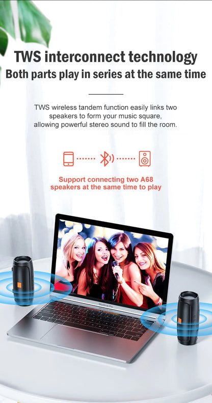 Bluetooth Speaker Dual Speaker Stereo Outdoor TF usb Playback Fm Voice Broadcasting Portable Subwoofer 50 Wireless Speaker
