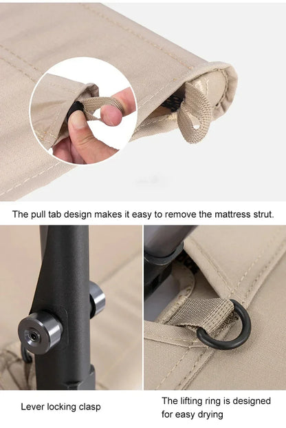 Camping Cot Outdoor Exquisite Camping Folding Bed Lightweight and Portable Safe and Stable High and Low Dual-use Folding Bed