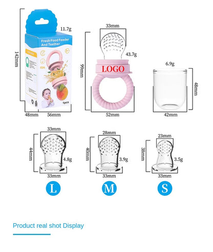 1pcs Food Bite Bag Feeder Fruit Vegetable Feeding Food Grade Silicone Feeding Tableware Silicone Baby Pacifier Bottle Feeder