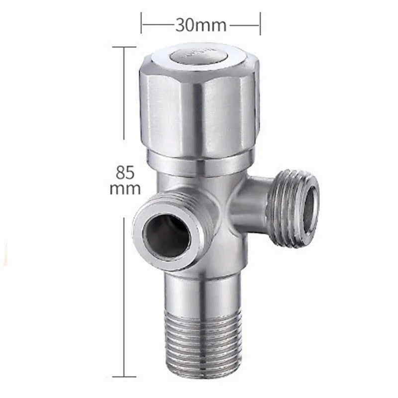 Multifunction Stainless Steel 3Ways Valves G1/2 Bathroom Accessories Water Diverter Wall Mounted Valve Bathroom Accessories