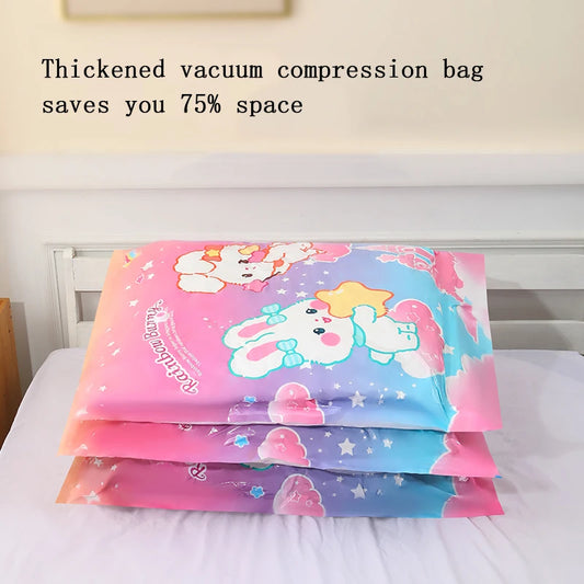 2pcs Vacuum Compression Storage Bags  - Space Saver for Clothes, Blankets, Quilts - Travel and Home Organization Essential