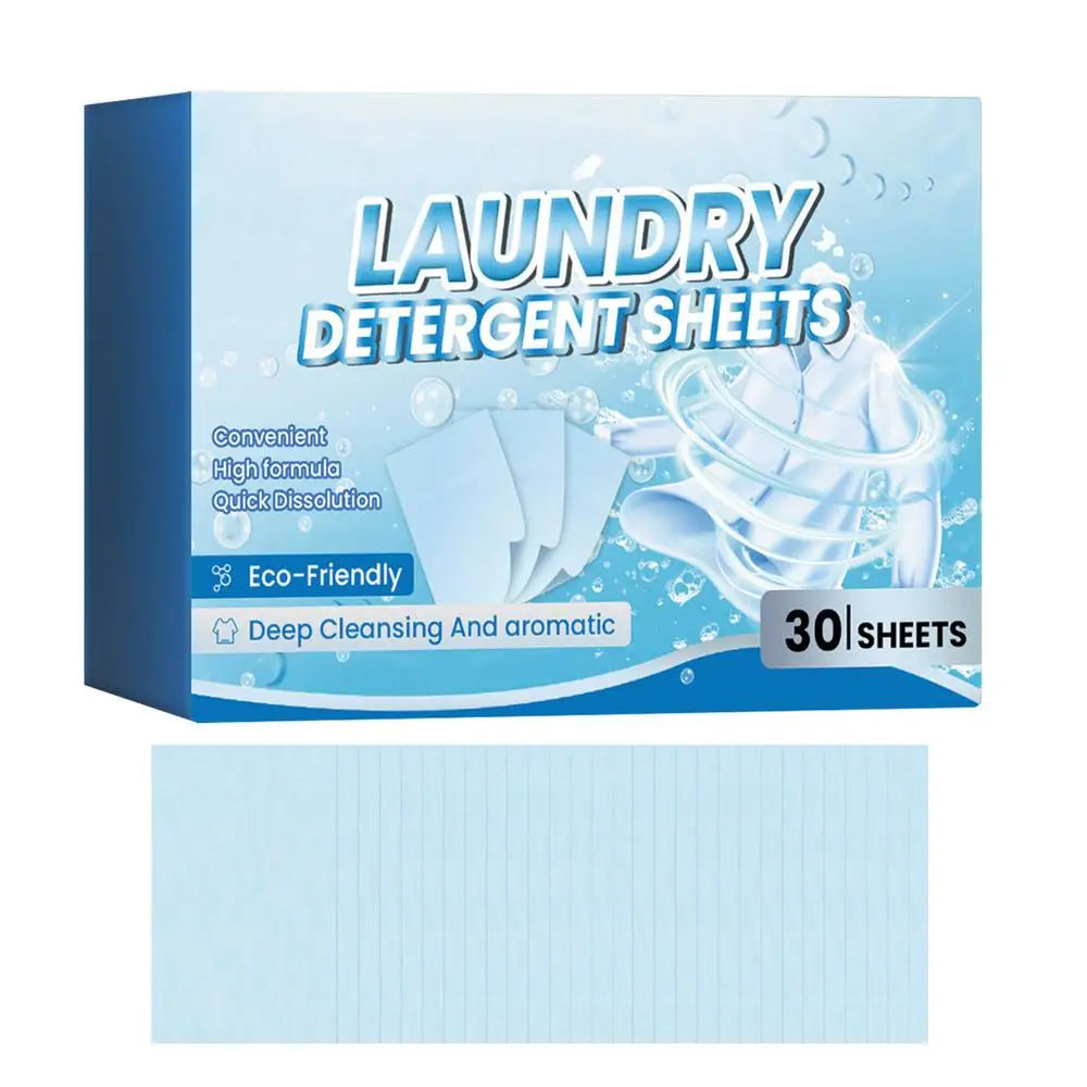 Detergent Sheets Laundry Detergent Tablets Eco-Friendly Laundry Sheets 30 Sheets Liquidless Laundry Sheets Detergent Laundry