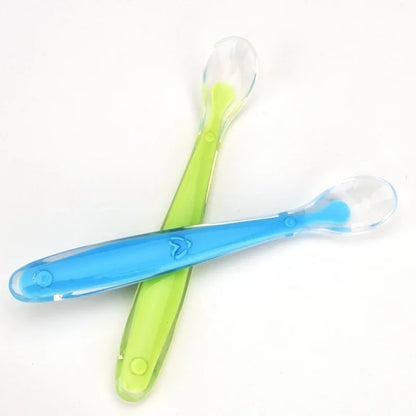 New Baby Soft Safety Spoon Bowl Container Silicone Spoons Tableware for Child Infant Solid Feeding Flatware Toddler Care Feeder