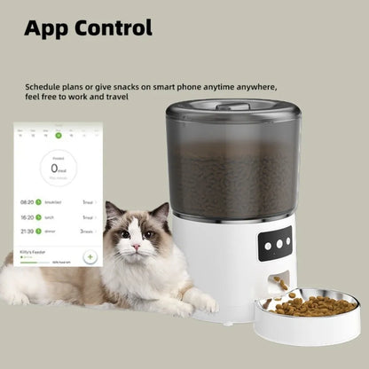4L Smart Pet Feeder Stainless Steel Bowl Remote Control APP Control Feeder 9-Meal Timed Feeding Dog Food Dispenser For Cats Dogs