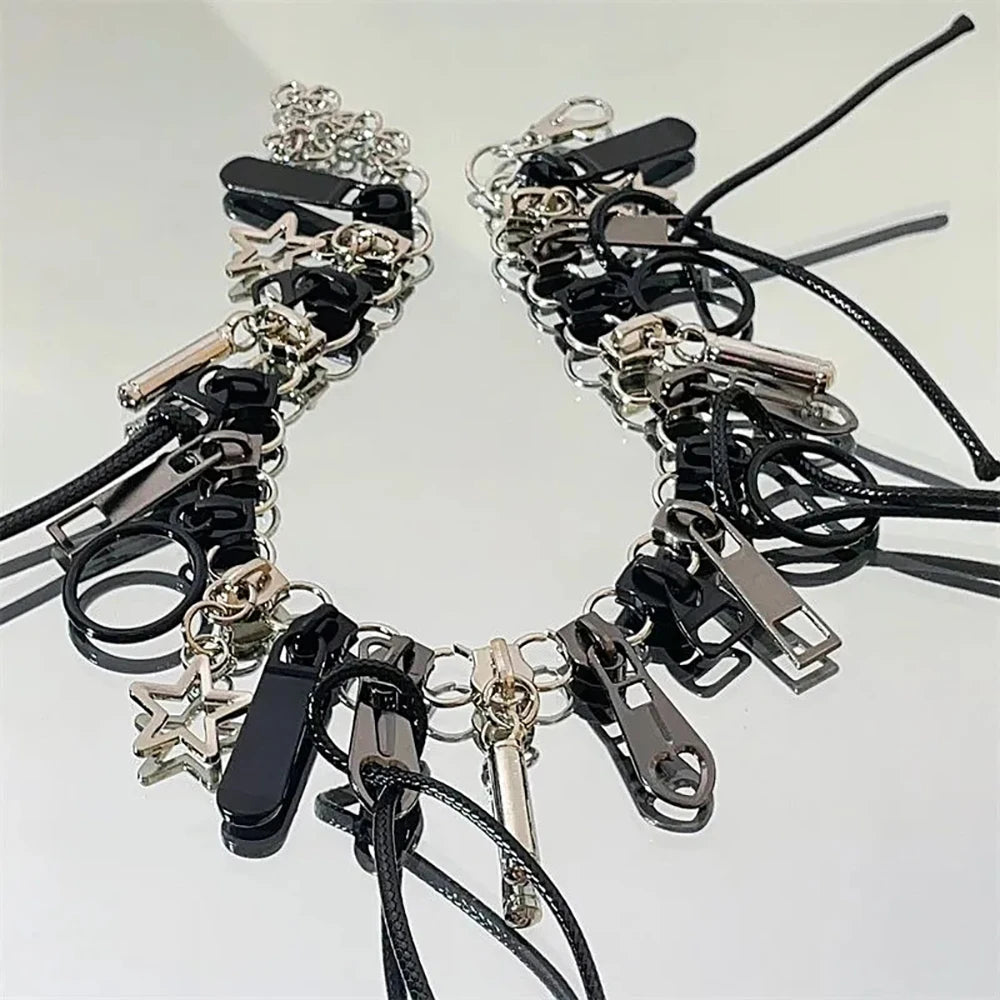 Stylish Zipper Necklaces Punk Men's And Women's Jewelry Accessories Unisex Jewelry Accessories Party Neck Accessories